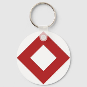 Llavero Diamante blanco, frontera roja intrépida