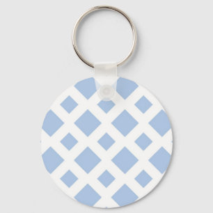 Llavero Diamantes azules claros en blanco