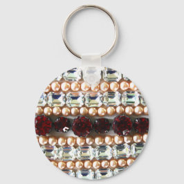 Llavero Diamantes de imitación y perlas - joyas antiguas