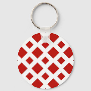 Llavero Diamantes rojos sobre blanco