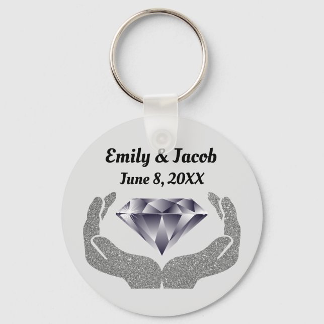 Llavero Diamond Hands Boda (Anverso)