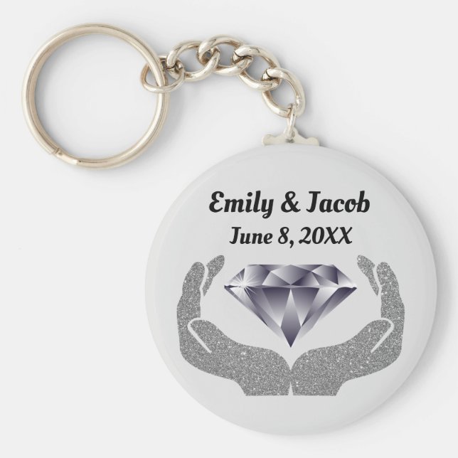 Llavero Diamond Hands Boda (Frente)