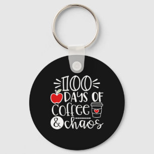 Llavero Días De Maestra De Caos De Café Felices 100 Días D