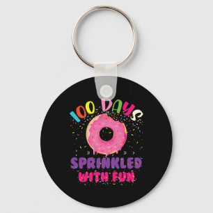 Llavero Días salpicados con donuts divertidos Feliz 100° D