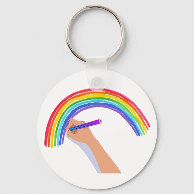 Llavero Dibujando un arco iris (Anverso)