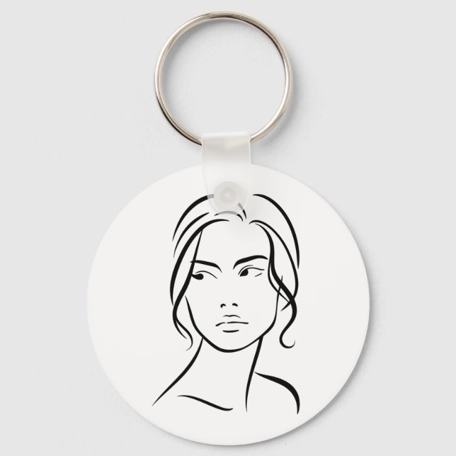 Llavero Dibujo 4 de una línea de la mujer (Anverso)