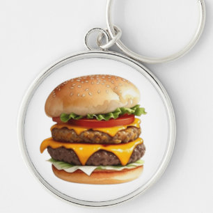 Llavero Dibujo acuarela de Cheeseburger