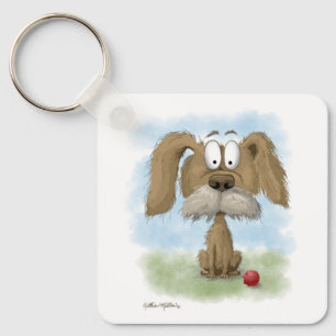 Llavero Dibujo animado adorable de un perro desaliñado con