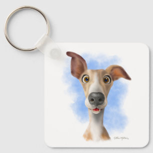 Llavero Dibujo animado adorable de Whippet
