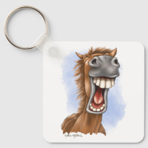 Llavero Dibujo Animado de Caballo Riéndose Divertido