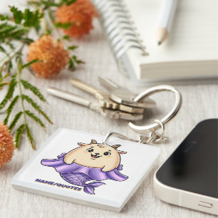 Llavero Dibujo animado de Capricornio adorable – Zodiaco c