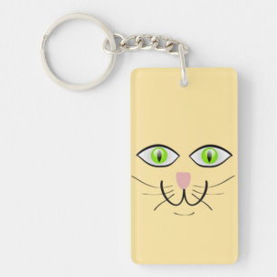 Llavero Dibujo animado de cara divertida de gato-29034