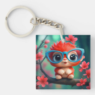 Llavero Dibujo Animado de Fantasía Lindo con Gafas-68807