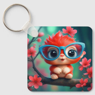 Llavero Dibujo Animado de Fantasía Lindo con Gafas-68807