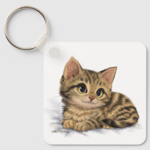 Llavero Dibujo animado de gatito atigrado lindo