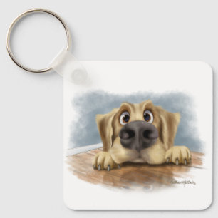 Llavero Dibujo animado de Golden Retriever lindo