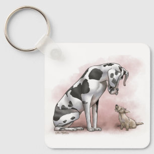 Llavero Dibujo animado de Gran Danés y Terrier Escocés