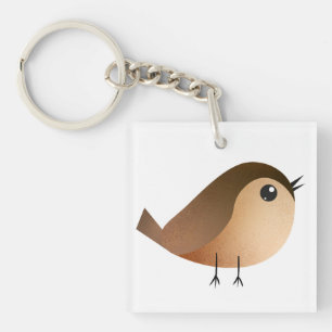 Llavero Dibujo animado de pájaro gorrión