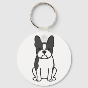 Llavero Dibujo animado del perro de Boston Terrier