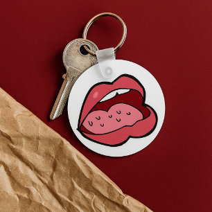 Llavero Dibujo animado divertido con boca y labios abierto