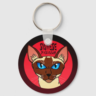 Llavero Dibujo animado siamés pintado