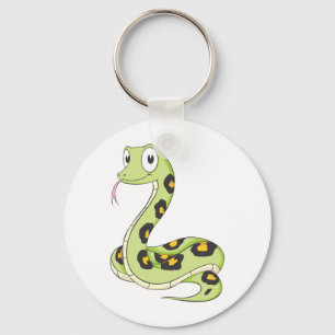 Llavero Dibujo animado verde lindo de la serpiente del