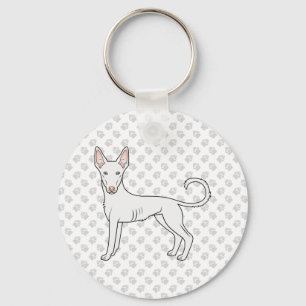 Llavero Dibujo blanco ibicenco hongo liso caricatura perro