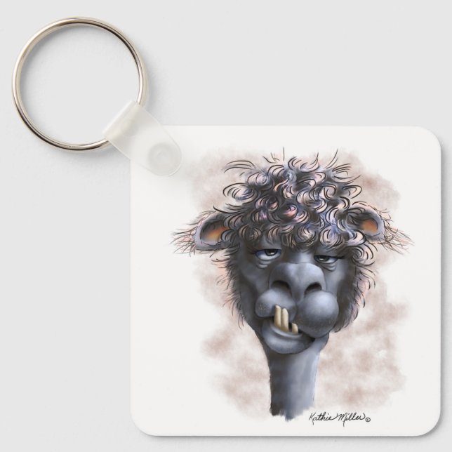 Llavero Dibujo de Alpaca Dementada (Anverso)
