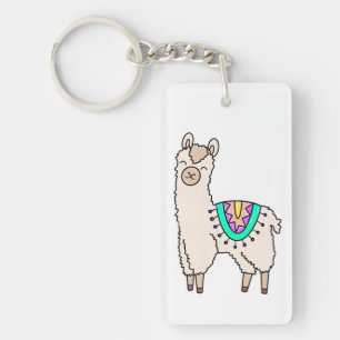 Llavero dibujo de animales personalizados de llama feliz s