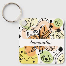 Llavero Dibujo de arte abstracto colorido