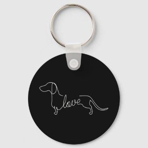 Llavero Dibujo de arte de amor de Dachshund Chiweenie Wien