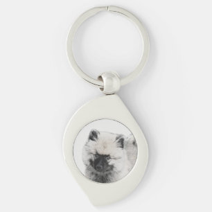 Llavero Dibujo de cachorro de Keeshond - Arte de perro ori