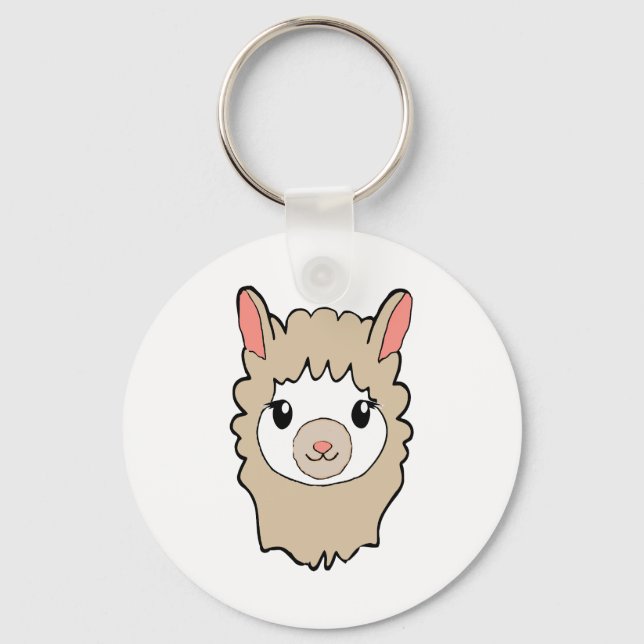 Llavero Dibujo de cara de llamada cuta (Anverso)