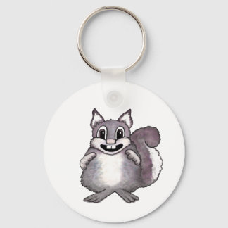 Llavero Dibujo de caricatura de ardilla feliz