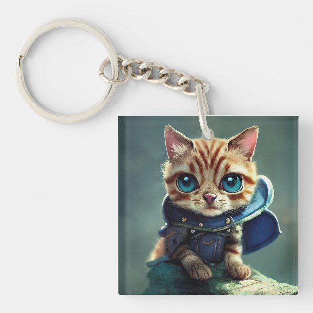 Llavero dibujo de gatito (Frente)