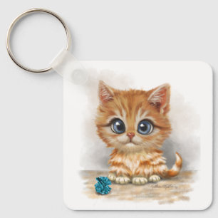 Llavero Dibujo de Gatito Naranja