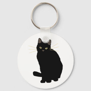 Llavero Dibujo de gato negro lindo gato negro gato mamá am