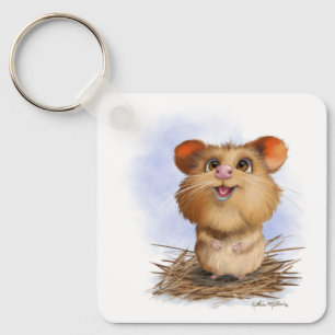 Llavero Dibujo de hámster de dibujos animados lindo y espo