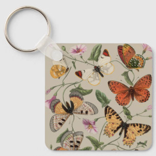 Llavero Dibujo de la Colección de Mariposas y Polillas de