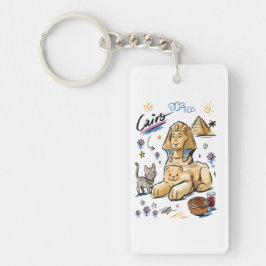 Llavero Dibujo de la Esfinge de El Cairo Egipto