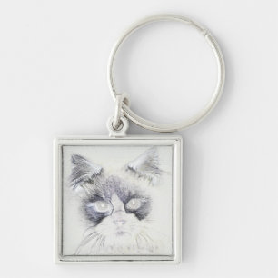 Llavero Dibujo de lápiz de gato