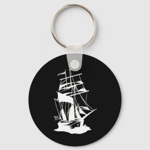 Llavero Dibujo de línea de navegación en barco Océano Mar