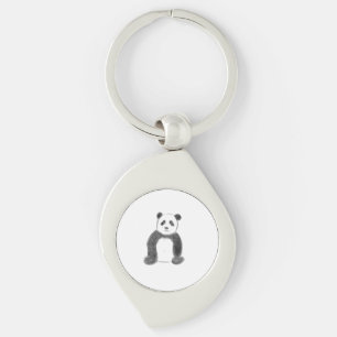 Llavero Dibujo de panda blanco y negro lindo