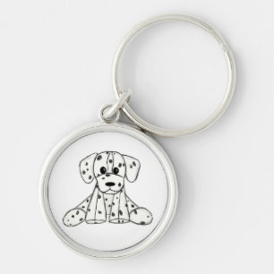 Llavero Dibujo de perro de peluche dálmata contorno simple