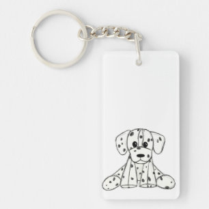 Llavero Dibujo de perro de peluche dálmata contorno simple