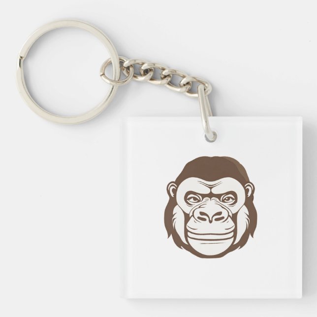 Llavero Dibujo de Personalizado de gorila (Frente)
