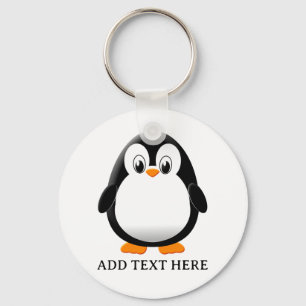 Llavero Dibujo de pingüino animado editable