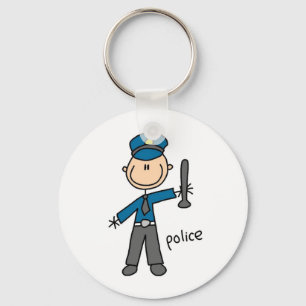 Llavero Dibujo de policía con palitos