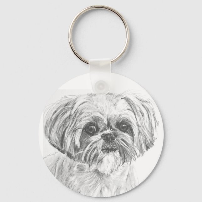Llavero Dibujo de Shih Tzu (Anverso)
