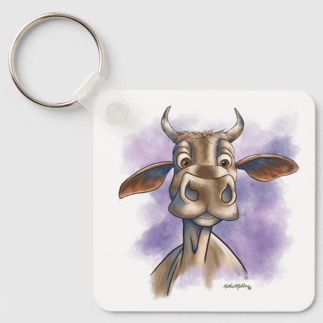 Llavero Dibujo de vaca Brahman (Anverso)